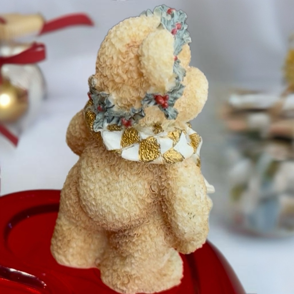 Vintage Bear Figurine with Scarf and Tree - Picture 6 of 7